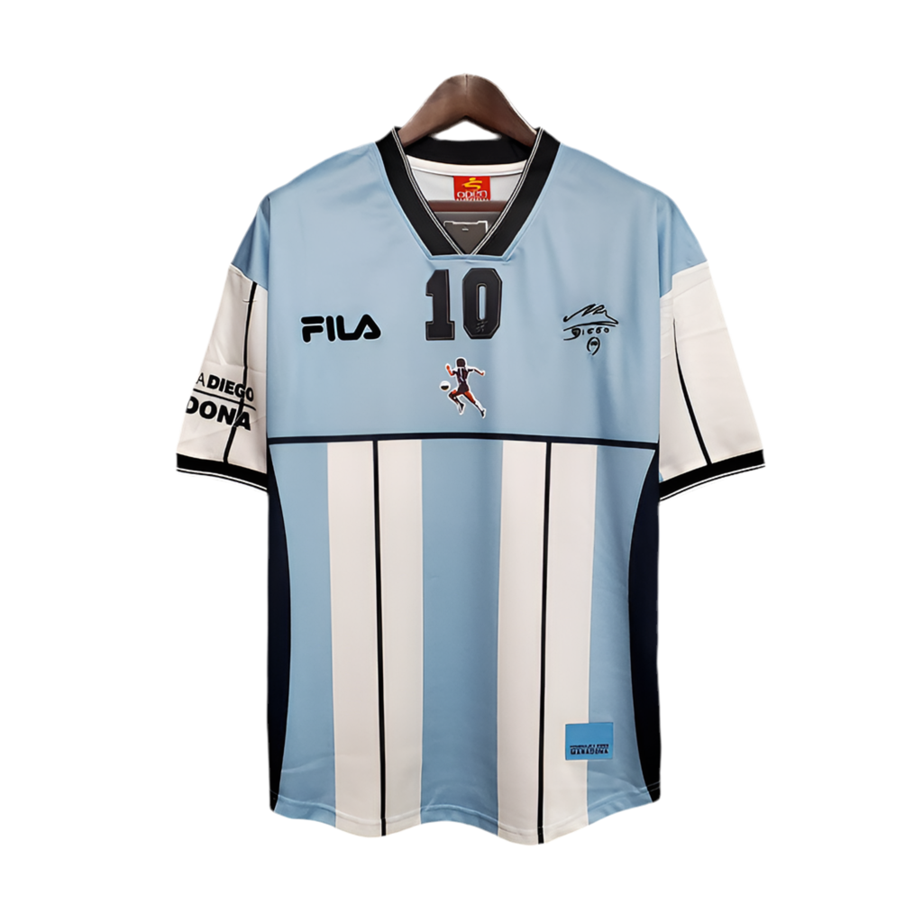 Camisa Seleção Argentina Retrô 2001 Azul e Branca- Fila